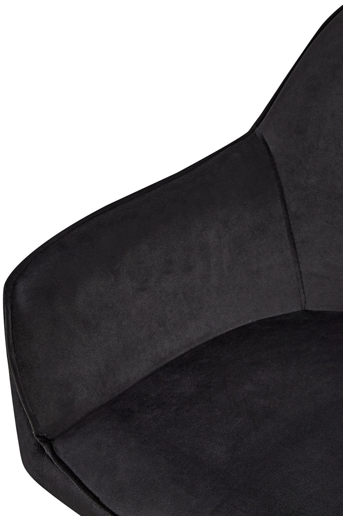 ARMLEHNENSTUHL 2er Set Samt schwarz - Schwarz, Textil/Metall (60/84/60cm) - CLP