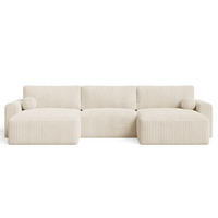 ECKSOFA U Aurora Beige - Beige, Holz/Textil (369/145cm) - Graingold