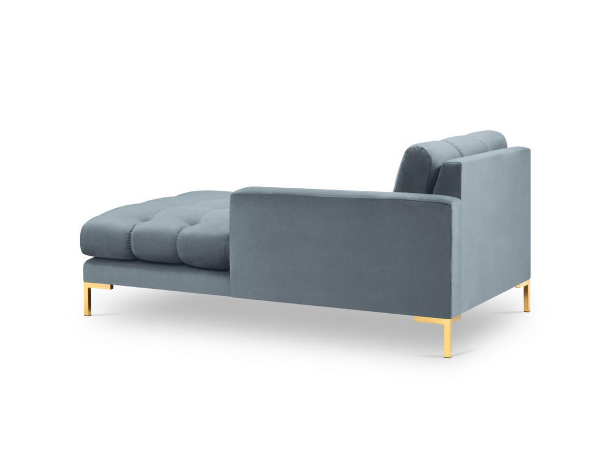 CHAISELONGUE rechts Mamaia aus Samt hellblau - Hellblau, Textil (102/75/185cm) - Micadoni