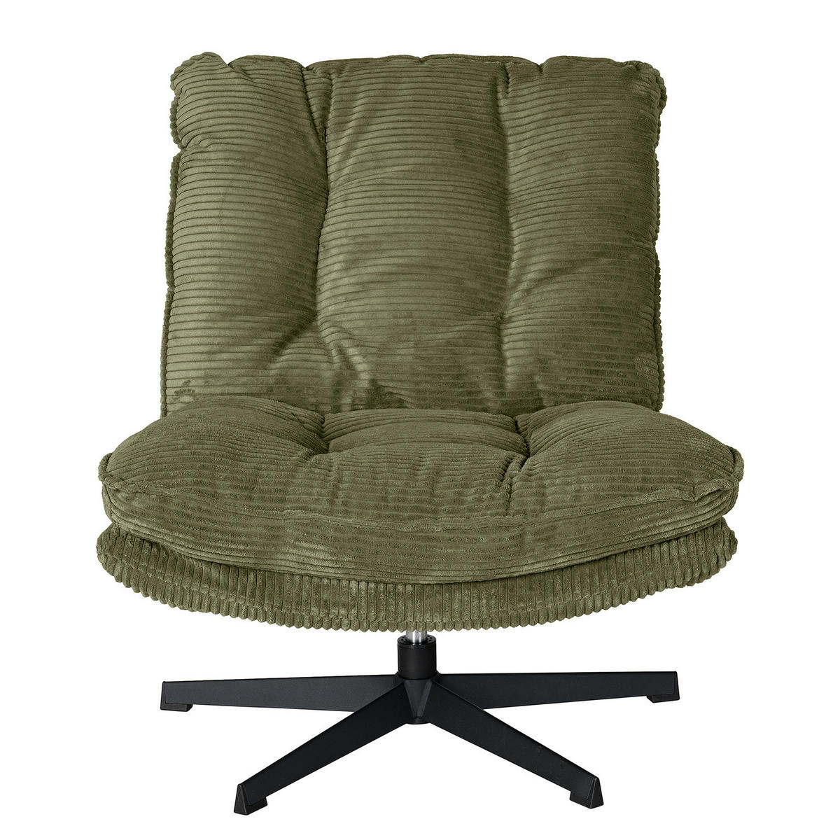 SESSEL - Cord - Schwarz/Grün, Textil/Metall (72/85/90cm) - home24