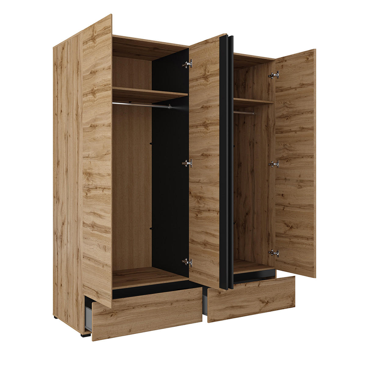 SCHRANK 4 Türen Lilia Holz - Braun, Holzwerkstoff (179.6/210/59.5cm) - Petits-meubles