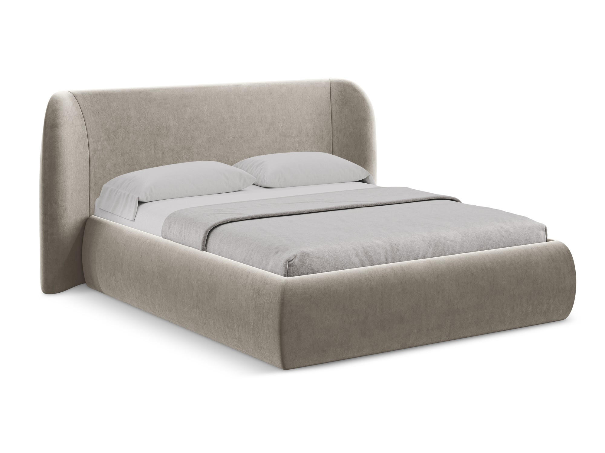POLSTERBETT mit Bettkasten und Lattenrost 190x215 Grau - Taupe/Schwarz, Kunststoff/Textil (140/200cm) - Makamii