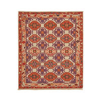 KELIM-TEPPICH handgewebt Sumak Shahsavan Beige 95/80 cm Schurwolle - Beige, Textil (80/95cm) - Looma