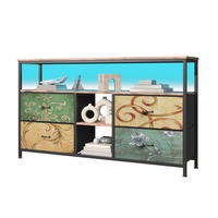 TV-MÖBLER 108 cm LED-tryckta tyglådor justerbara - Multicolor, Träbaserade material (29.8/76.8/108cm) - SHOPENTRA