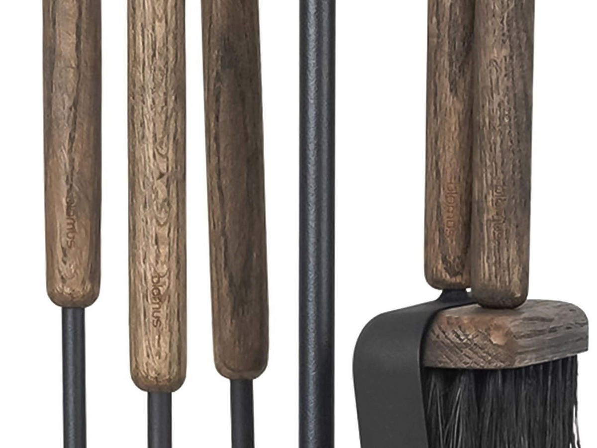 KAMINGARNITUR Ashi 5tlg oak Kaminbesteck Set - Braun, Metall (22/75/22cm) - Blomus