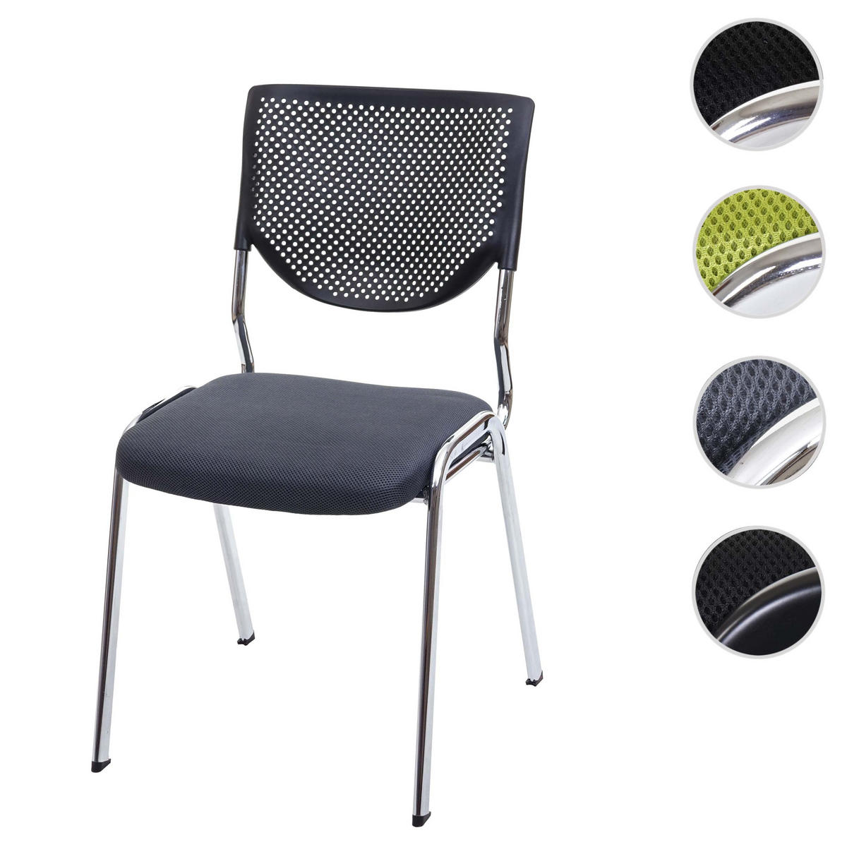 BESUCHERSTUHL 83x49x58cm Sitzhöhe 46cm Stoff/Textil Sitz Grün - Grün, Textil (49/83/58cm) - PROREGAL