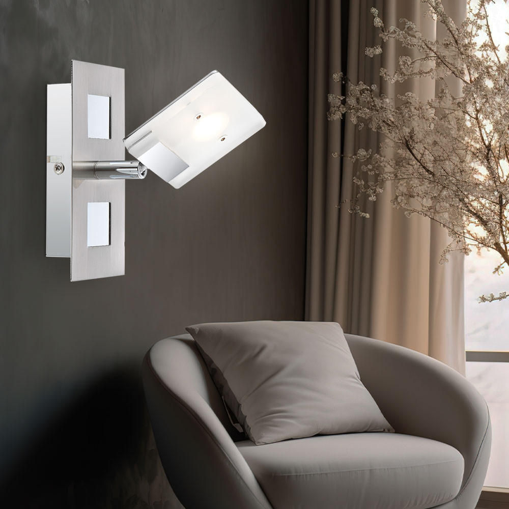 LED WANDLEUCHTE KAMALA Silber Aluminium - Silberfarben, Metall (7/15/15cm) - Globo Lighting