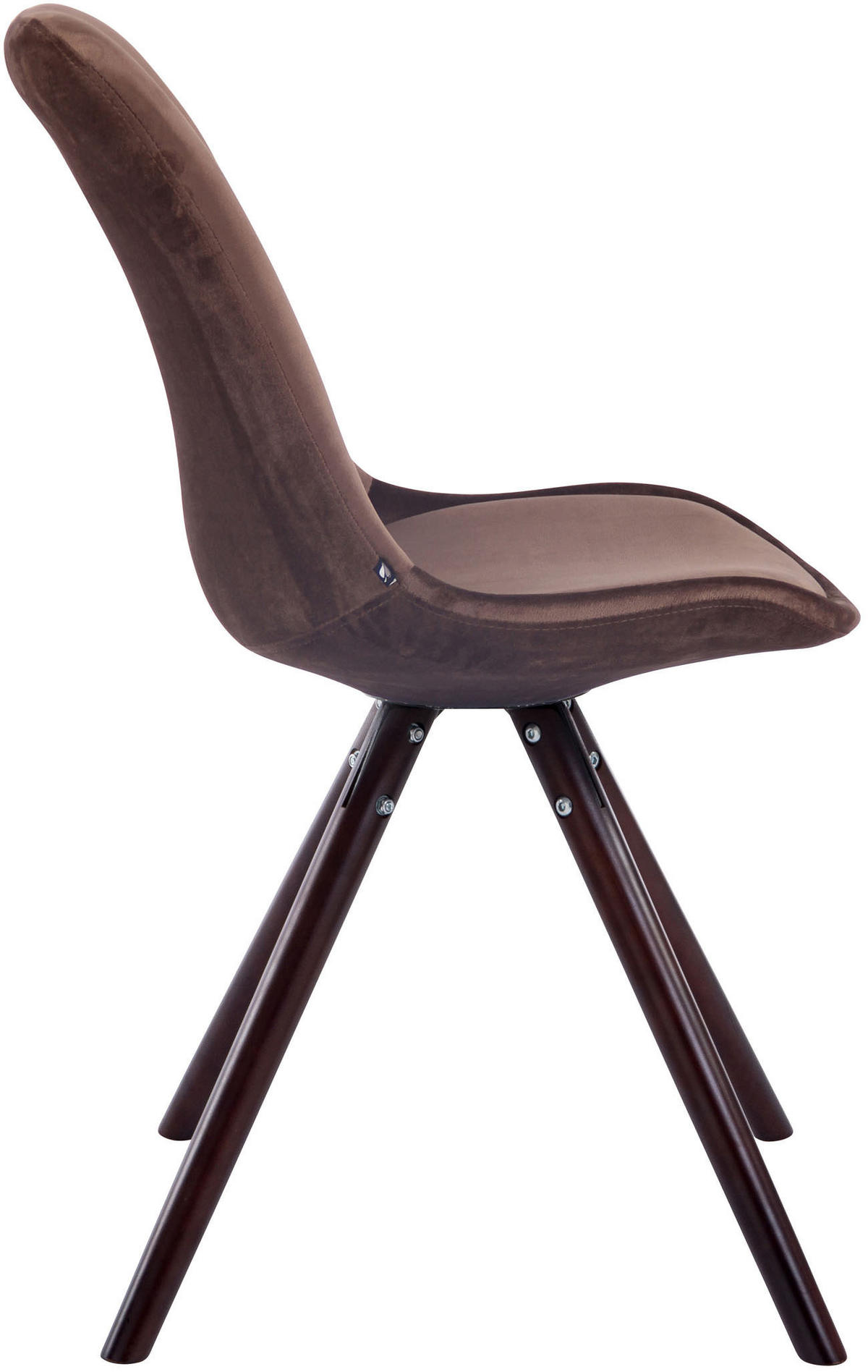 STUHL Samt braun - Braun/Cappuccino, Holz/Textil (48/84/56cm) - CLP