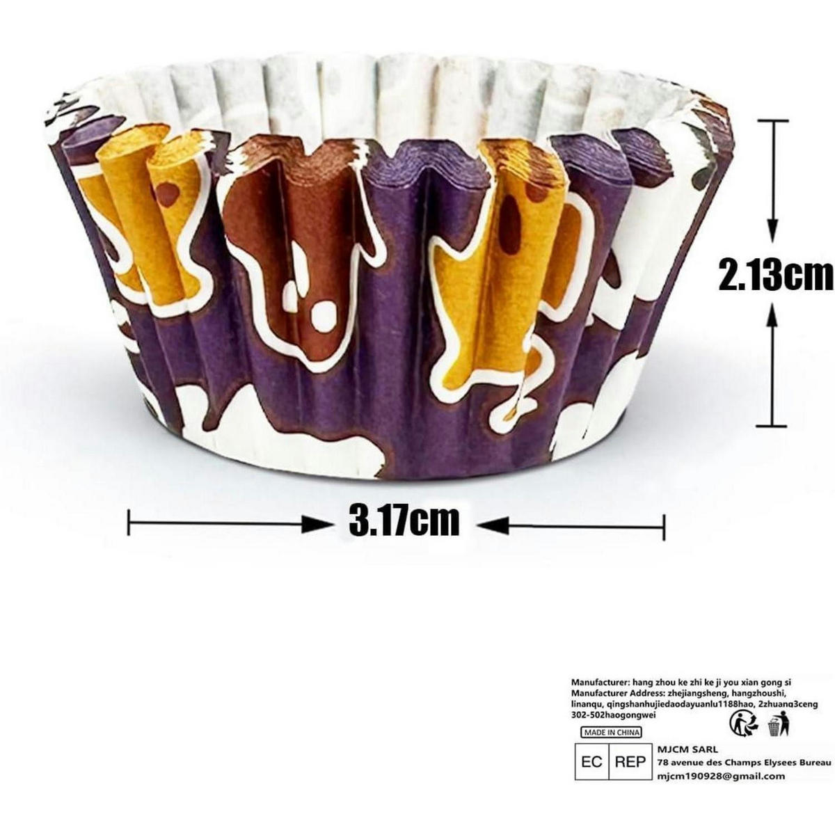 MUFFINFÖRMCHEN 300 Stück Set Halloween-Design Mini - Multicolor, Papier (3.2/2.1/3.2cm)
