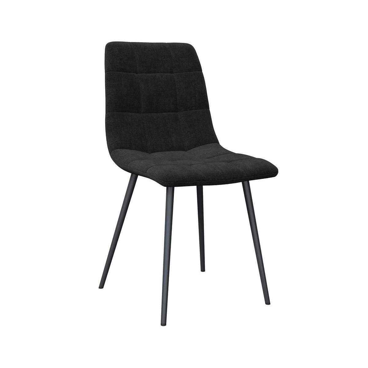 STUHL Ria Schwarz Mikrofaser Gepolstert - Schwarz, Metall (44/87/54cm) - Bessagi Home