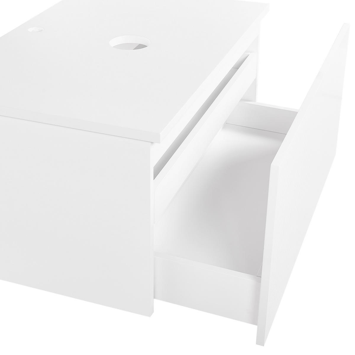 WASCHTISCHUNTERSCHRANK 80 cm Weiß Alzira - Weiß, Holzwerkstoff (80/40/52cm) - Beliani