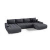 WOHNLANDSCHAFT mit Schlaffunktion Dhaka U, Dunkelgrau - Graphitfarben, Textil (185/85/350cm) - Fedve