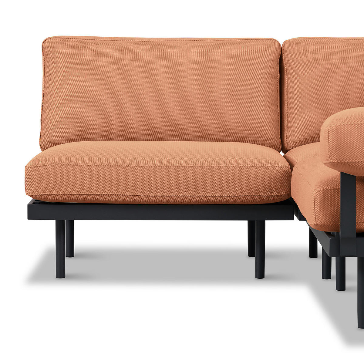 OUTDOOR-ECKSOFA - Rosa, Textil/Metall (172/80/186cm) - home24