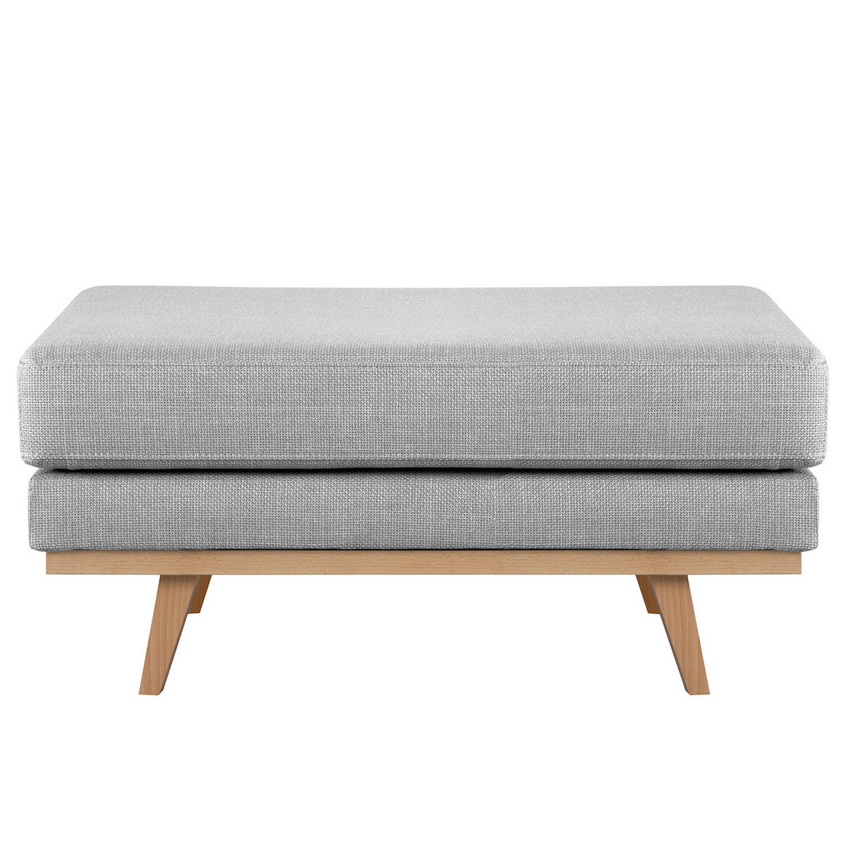 POLSTERHOCKER - Buchefarben/Hellgrau, Textil (85/43/60cm) - home24