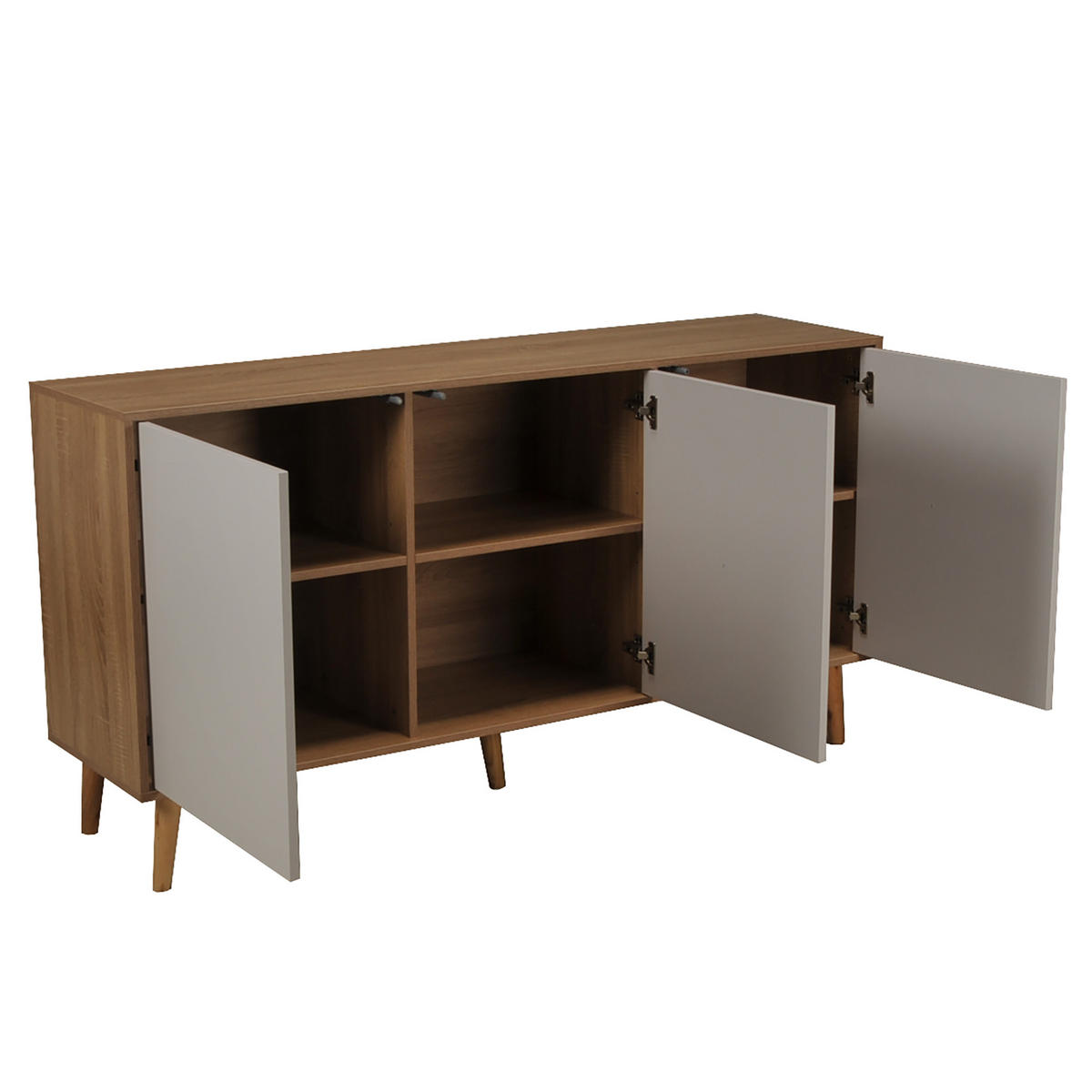 SIDEBOARD NORWAY / Weiß und Eiche Farbe - Multicolor, Holzwerkstoff (41/81/154cm) - Weber Industries