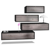 WOHNWAND Lana Fronten in Eiche Nordic - Silbereichenfarben, Holzwerkstoff (210/170/37cm) - Vladon