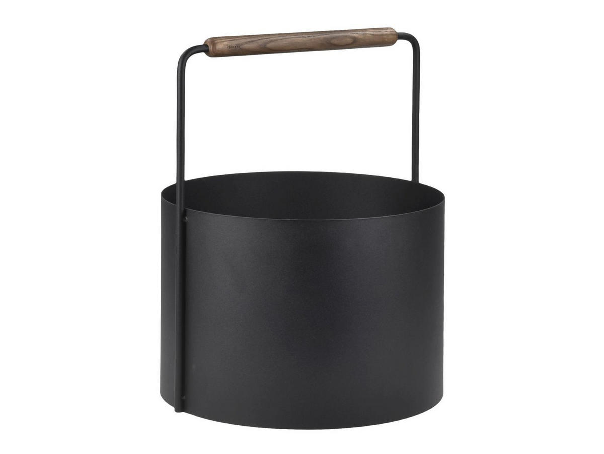 KAMINHOLZKORB Ashi "M" schwarz-braun 35/45cm - Braun, Metall (35/45/35cm) - Blomus