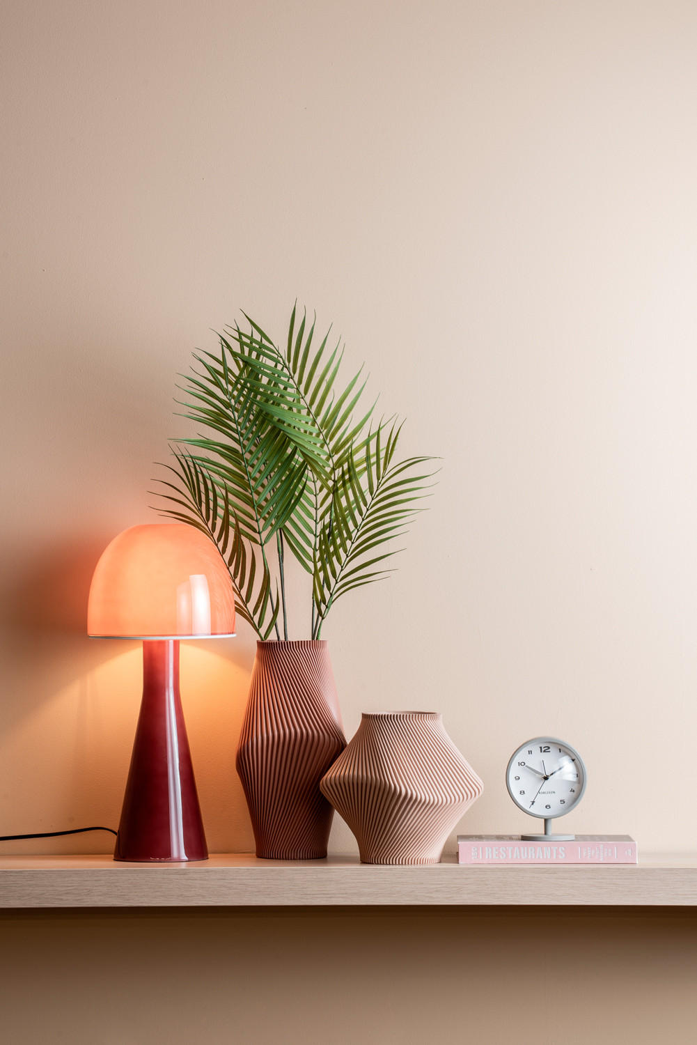 TISCHLAMPE Bombin 20/20/45 cm - Pink, Glas (20/20/45cm) - Leitmotiv