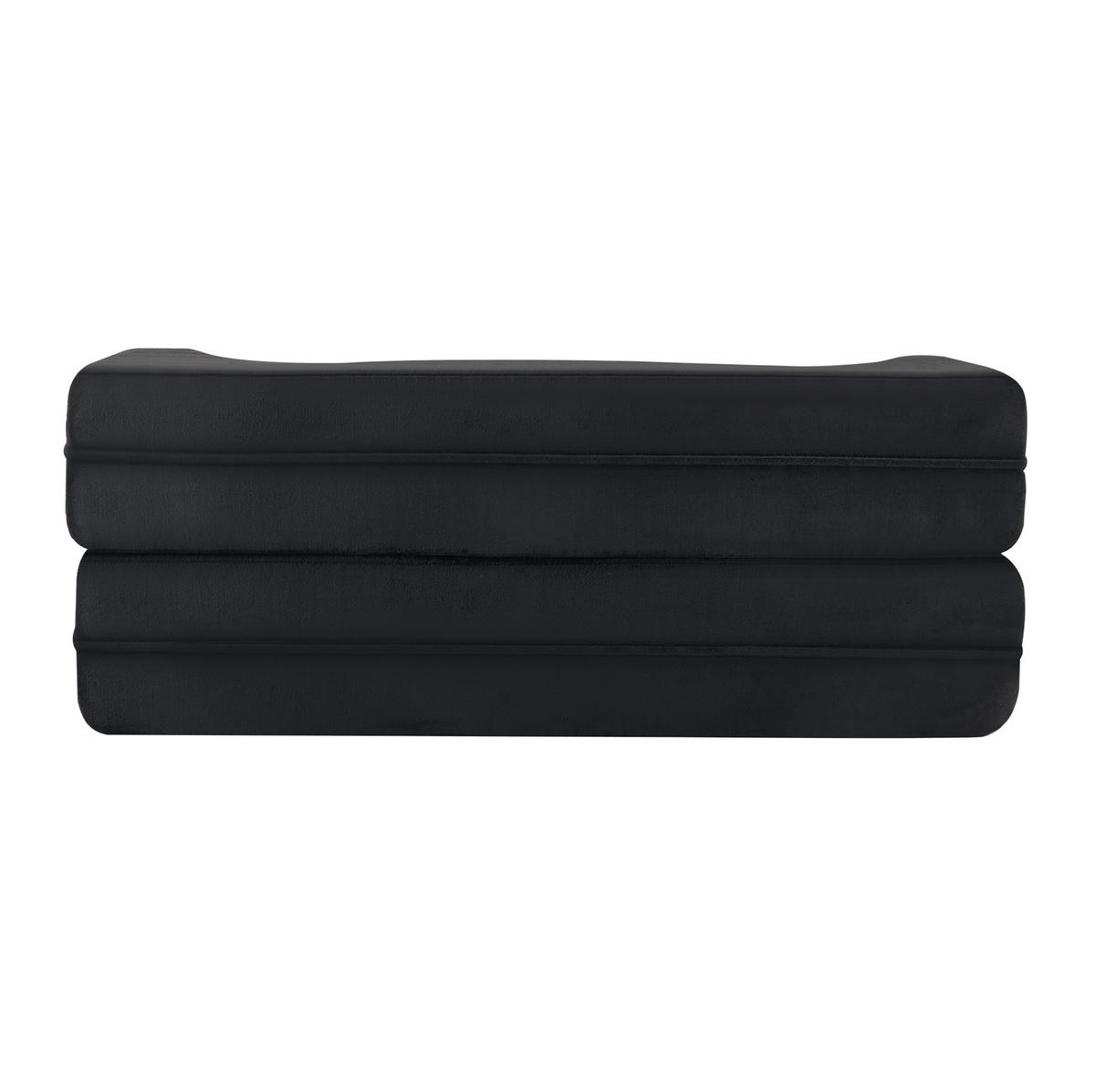 SCHLAFSOFA 2-in-1 faltbar Schwarz mit 2 Kissen - Schwarz, Kunststoff (180/70/55cm) - Meubliv