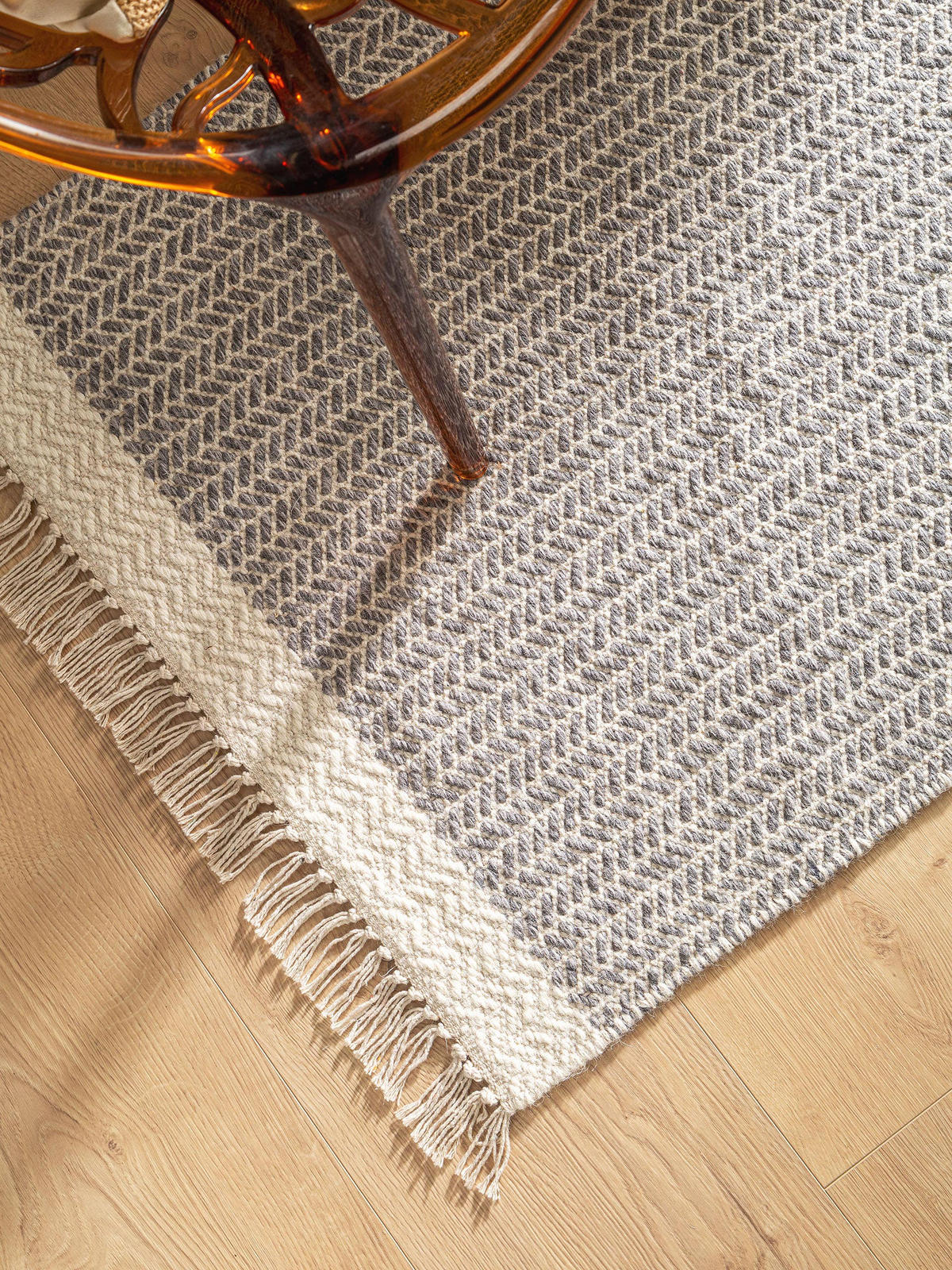 WOLLTEPPICH-LÄUFER Kim Grau 70x200 cm - Grau, Textil (70/200cm) - benuta Pure
