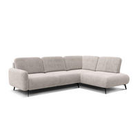 ECKSOFA FEBE 5-Sitzer rechts, beige - Beige/Schwarz, Holz/Textil (271/190cm) - Courtois Laville
