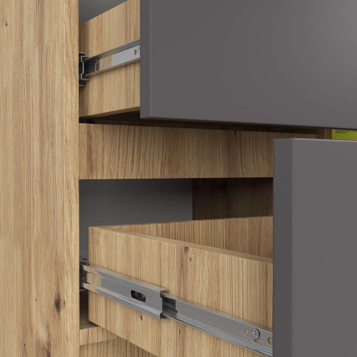 KOMMODE Eiche Artisan, Graphit Grau 77/80/35 - Eiche Artisan, Holzwerkstoff (80/77/35cm) - RAUMHIRSCH FURNITURE