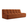 3-SITZER SOFA Samt Stoff Orange - Terra cotta/Schwarz, Kunststoff/Textil (210/75/93cm) - Makamii