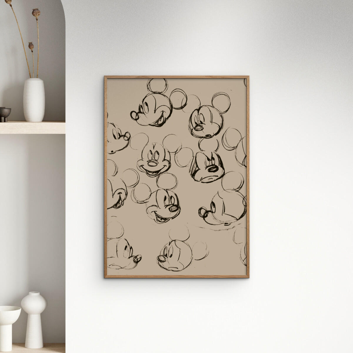 POSTER Disney - Mickey Mouse Vintage Drawing No. 01 - Braun, Papier (70/100/0.1cm) - Poster&Frame