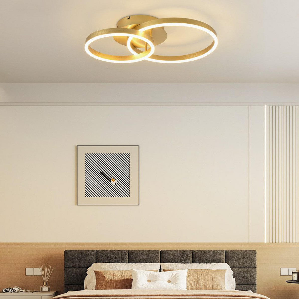 LED-DECKENLEUCHTE Peldar 59.0/40.0/12.0 cm - Goldfarben, Metall (40/59/12cm) - ZMH