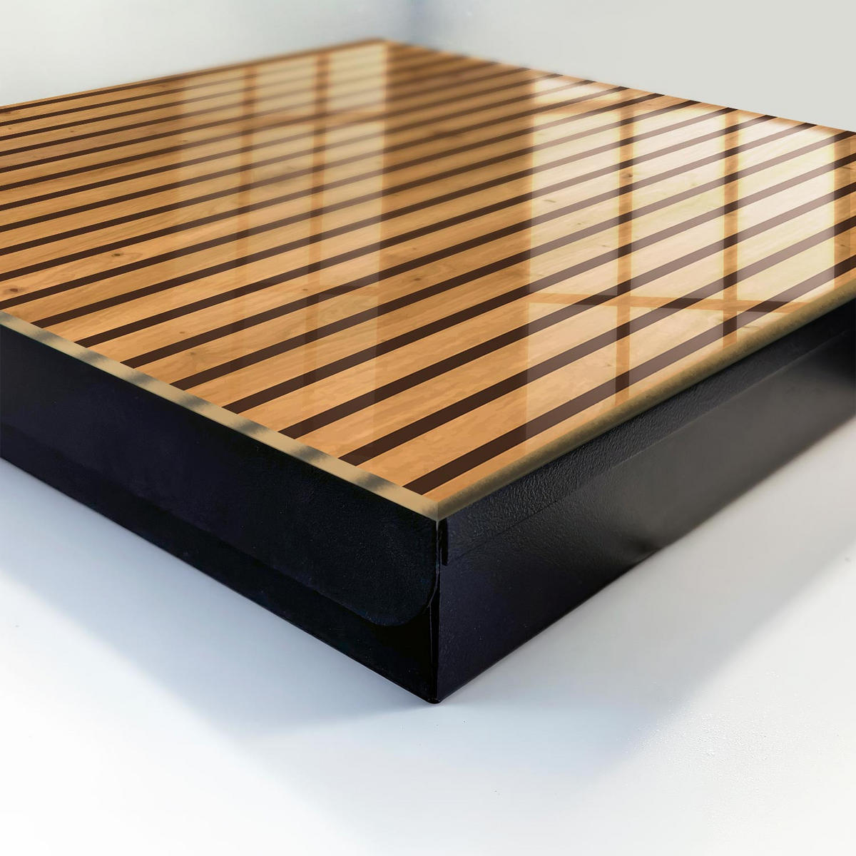 SCHLÜSSELBOX Schwarz 30x30 cm- Türöffnung nach rechts - Holzwand - Braun, Metall (30/30/5cm) - TULUP