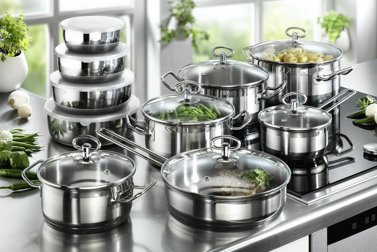 TOPFSET Jasmin aus Edelstahl, Induktion, 20-teilig - Silberfarben, Metall - Karcher