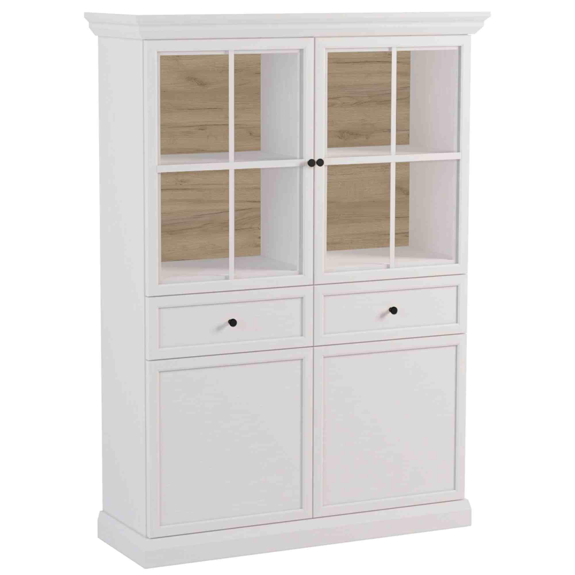 Konsimo® Vitrine Weiß 119x165x42 cm
