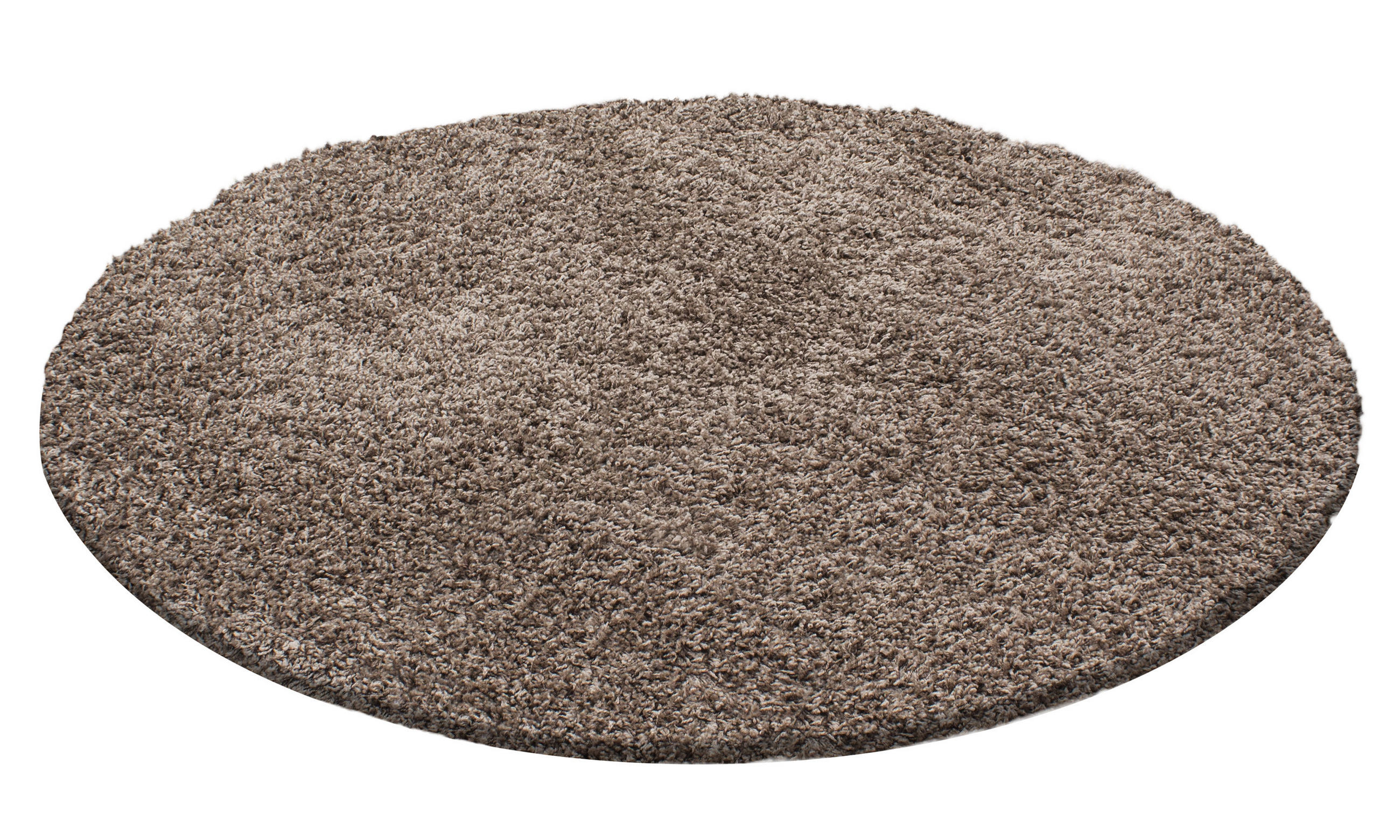 TEPPICH Hochflor Unifarben Polypropylen Wohnzimmer Shaggy Mokka Rund 80x80 - Braun, Textil (80/80cm) - KADIMA DESIGN