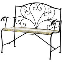 GARTENBANK DE-17755 Schwarz/Gold - Schwarz, Metall (100/88/50cm) - ComfortXL