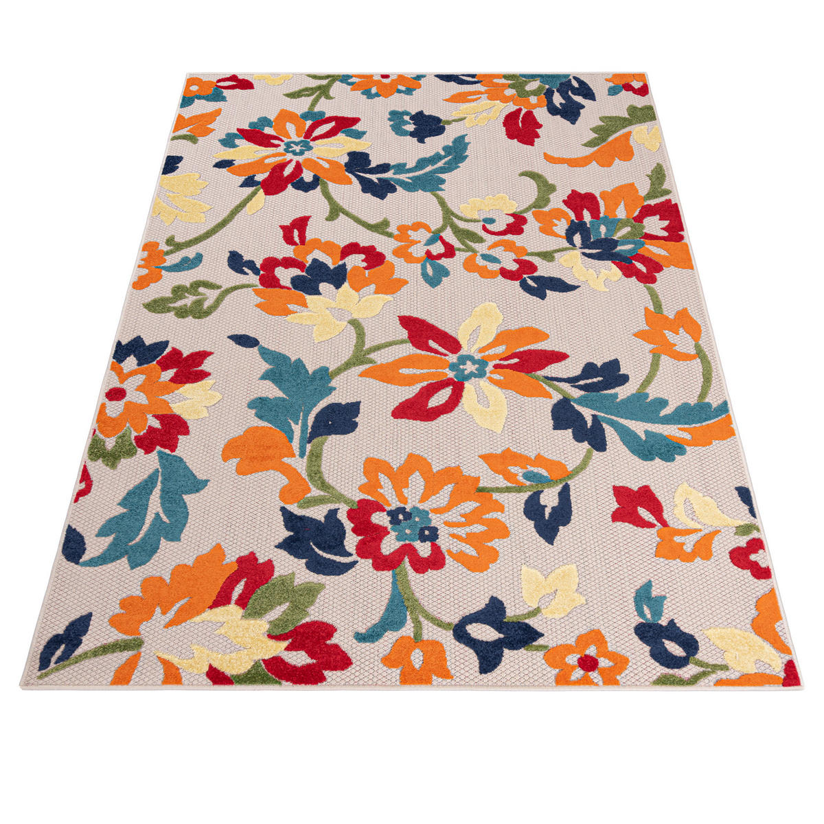 TEPPICH Outdoor Bunte Pflanzlich Kurzflor Rechteckig Moderne - 160x230 cm - Grün, Textil (160/230cm) - Mazovia