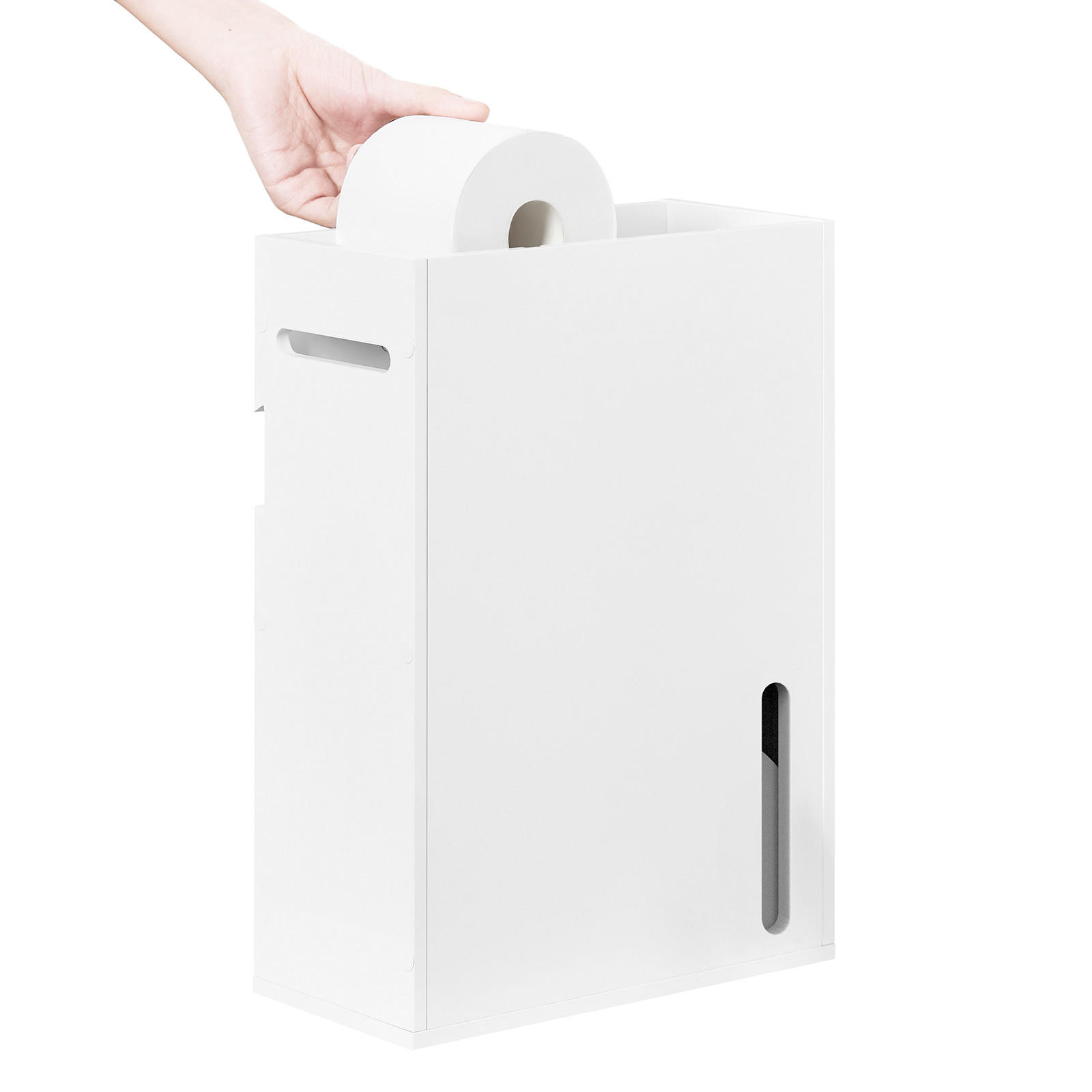 TOILETTENROLLENHALTER Weiß - Weiß, Holzwerkstoff (14/42/30cm) - SoBuy