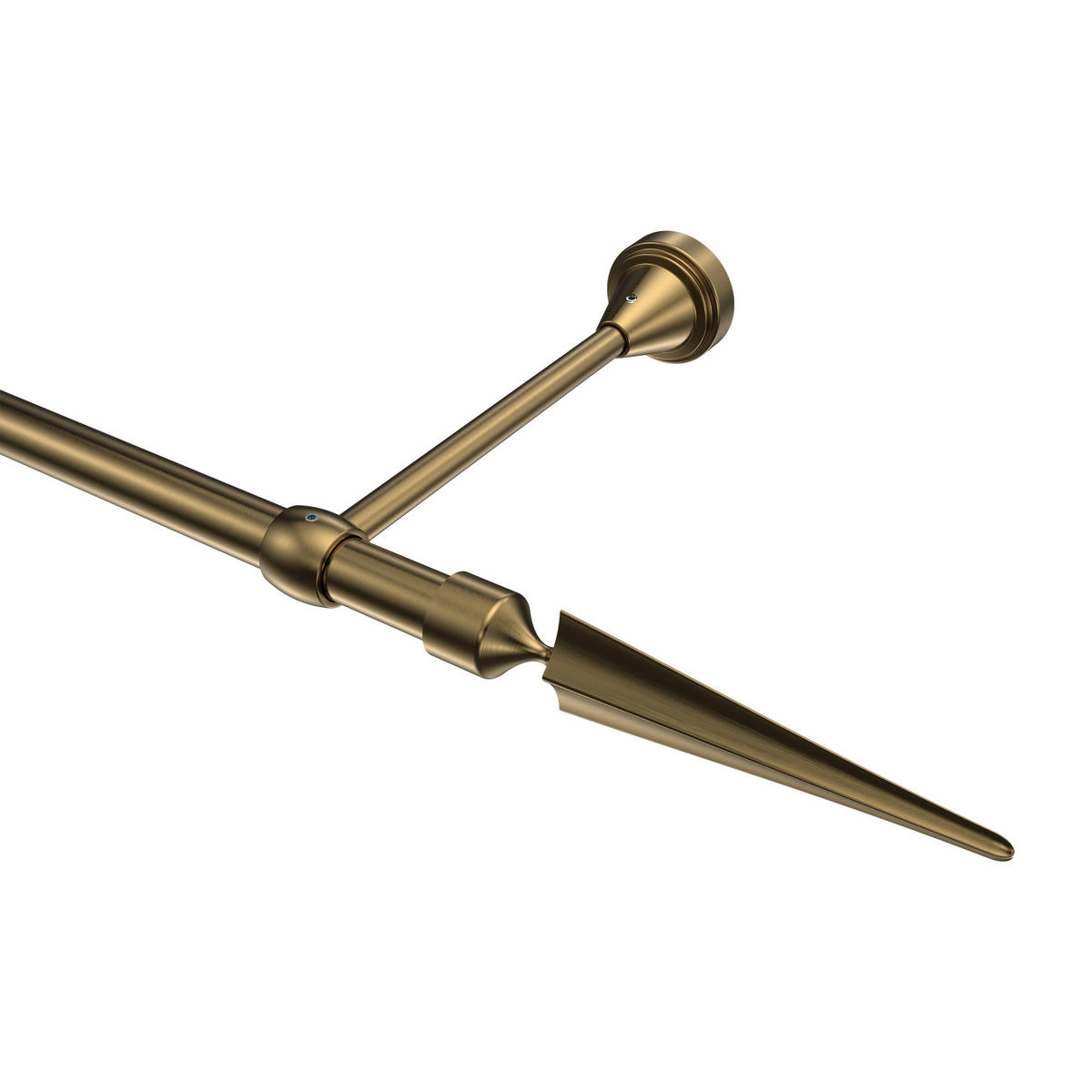 GARDINENSTANGE Primus Lorenzo 160 cm, 1-läufig (ohne Ringe), 16 mm Ø Messing Antik - Messingfarben/Bronzefarben, Metall (160cm) - INTERDECO