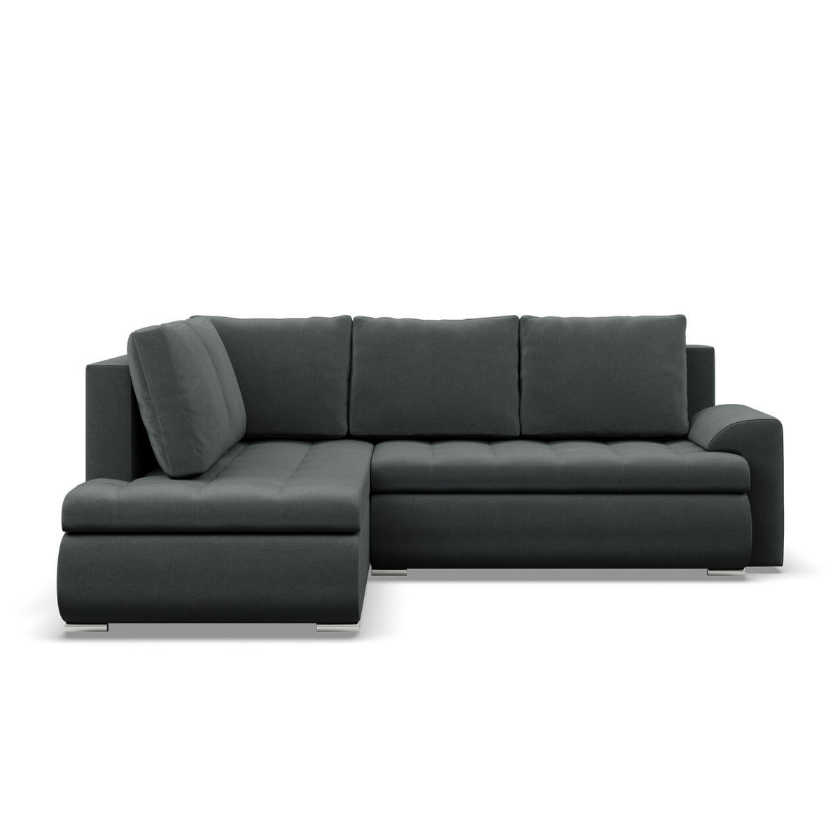 ECKSOFA LINKS MIT SCHLAFFUNKTION FORESTA, Dunkelgrau - Dunkelgrau, Textil (230/200cm) - Mebligo