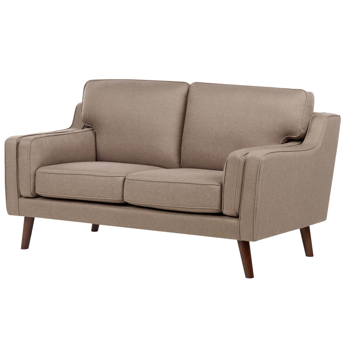 2-SITZER-SOFA hellbraun Lokka - Hellbraun/Braun, Textil (150/85/83cm) - Beliani