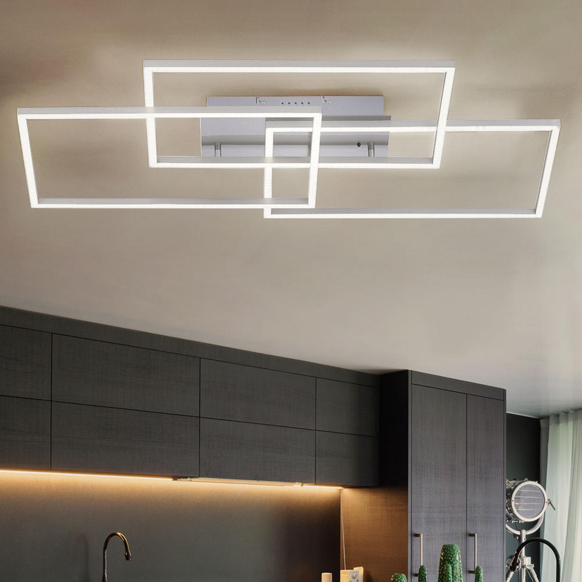 LED DECKENLEUCHTE IVEN Silber Metall - Silberfarben, Metall (82/50/7.8cm)