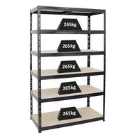 SCHWERLASTREGAL Giant Tiger 200x120x60 cm Fachlast 265 kg 6-Ebenen Schwarz - Schwarz, Metall (120/200/60cm) - PROREGAL