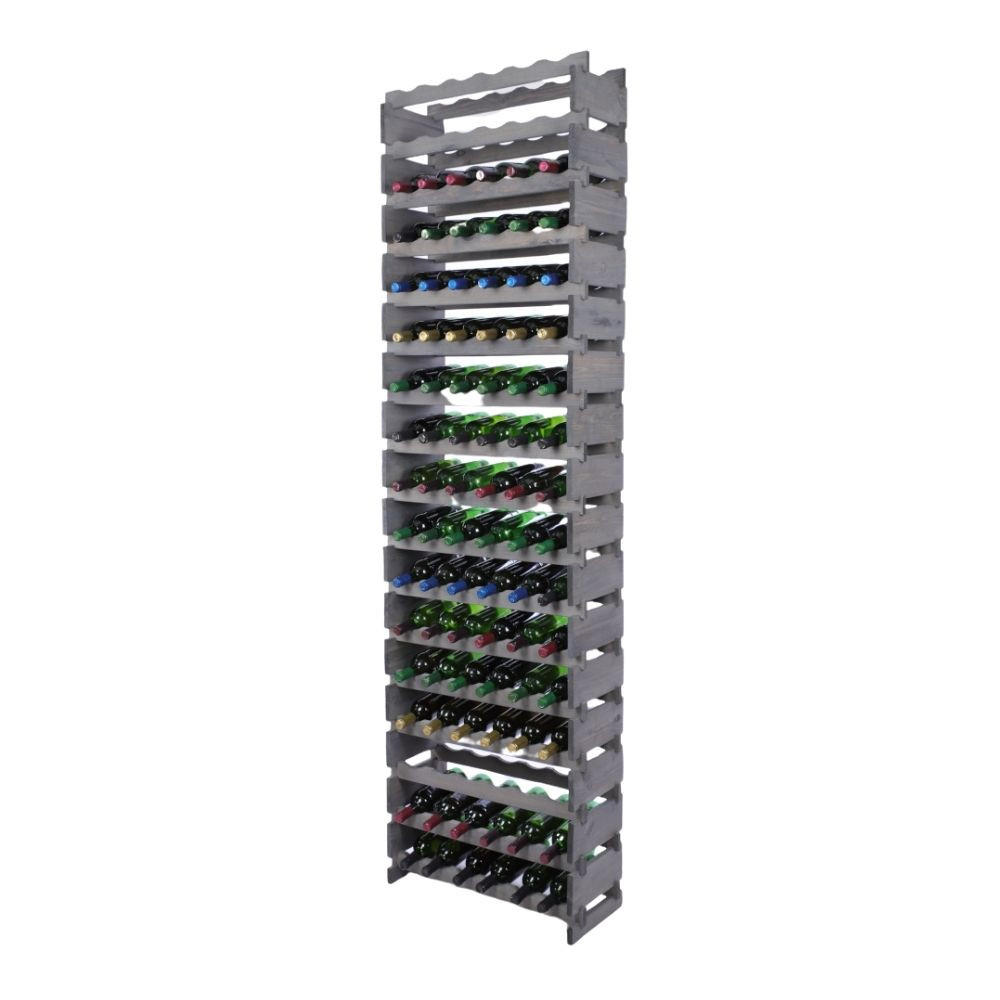 WEINREGAL VINOTECA FLEX PRO HxBxT 233x65x28cm 102 Flaschen auf 17 Ebenen Grau - Grau, Holz (65/233/28cm) - PROREGAL