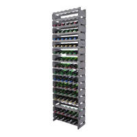 WEINREGAL VINOTECA FLEX PRO HxBxT 233x65x28cm 102 Flaschen auf 17 Ebenen Grau - Grau, Holz (65/233/28cm) - PROREGAL