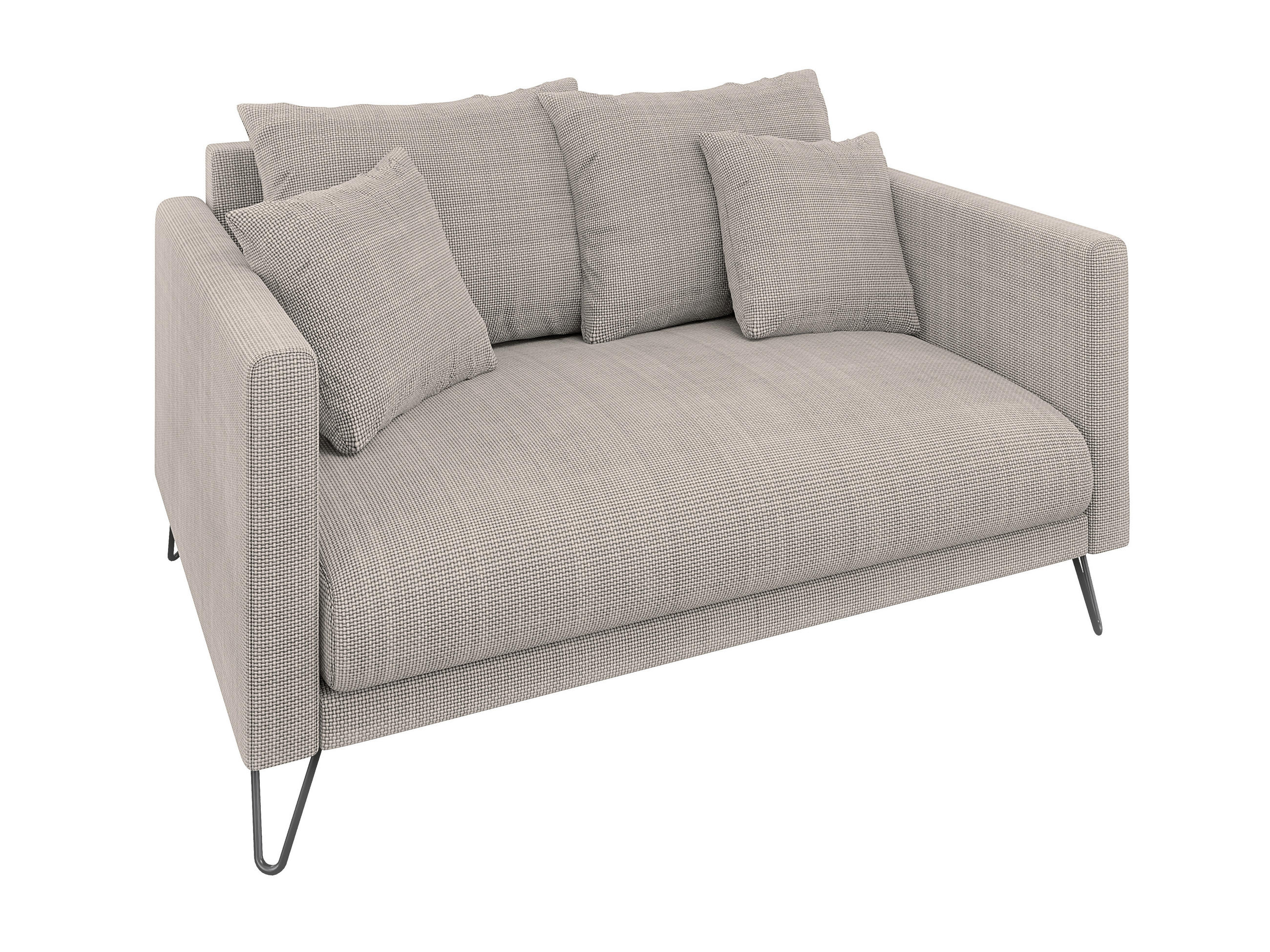 2-SITZER-SOFA Harmony Taupe Chenille - Taupe/Schwarz, Holz/Textil (140/85/100cm) - S-Style Möbel