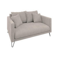 2-SITZER-SOFA Harmony Taupe Chenille - Taupe/Schwarz, Holz/Textil (140/85/100cm) - S-Style Möbel