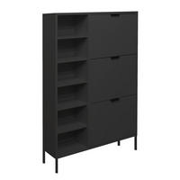 SCHUHSCHRANK Erna 95x25x141 Anthrazit matt Lack - Grau, Holzwerkstoff (95/141/25cm) - 58aufmkessel