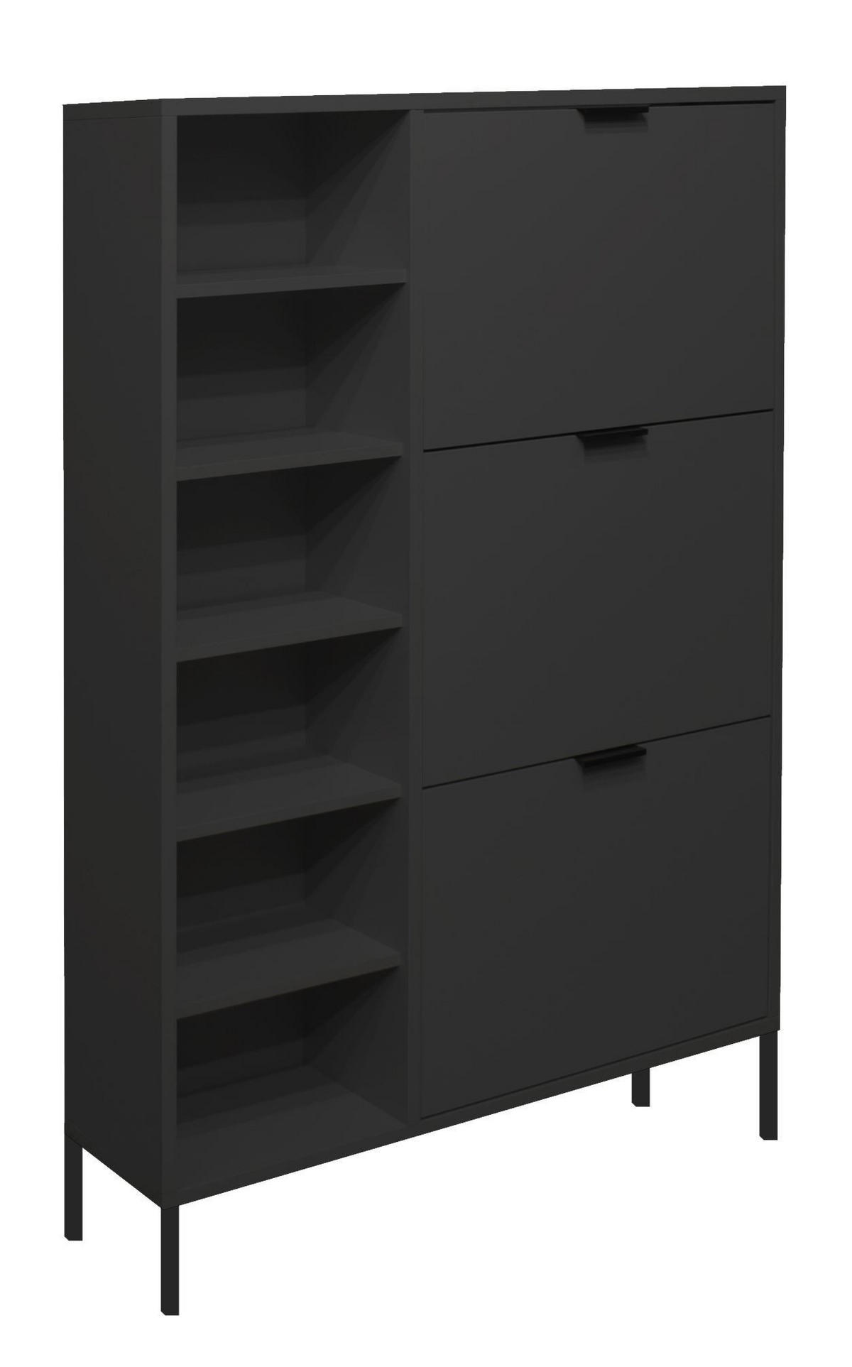 SCHUHSCHRANK Erna 95x25x141 Anthrazit matt Lack - Grau, Holzwerkstoff (95/141/25cm) - 58aufmkessel