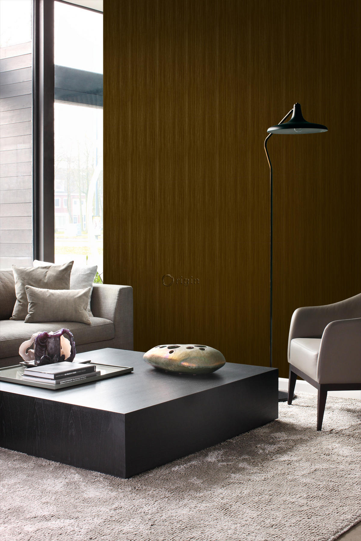 TAPETE feine Streifen 53 cm x 10.05 m - Goldfarben, Papier (53/1000cm) - Origin Wallcoverings