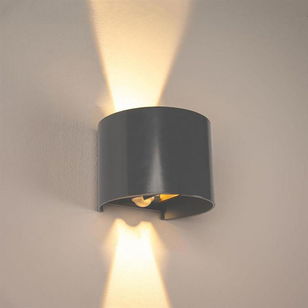 LED-WANDLAMPE Ixa mit Sensor Anthrazit Rund - Anthrazit, Metall (10/10/10cm) - s.luce
