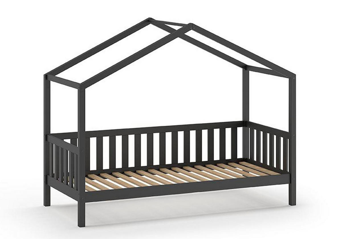 HAUSBETT Kapua 210x170x97 aus Massivholz in Anthrazit - Anthrazit, Holz (90/200cm) - 58aufmkessel